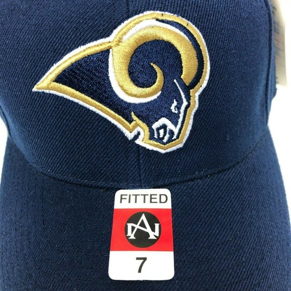 Vintage LA Rams Annco Fitted Deadstock Hat Wool Football Size 7 NFL Game Day Cap - Picture 4 of 11
